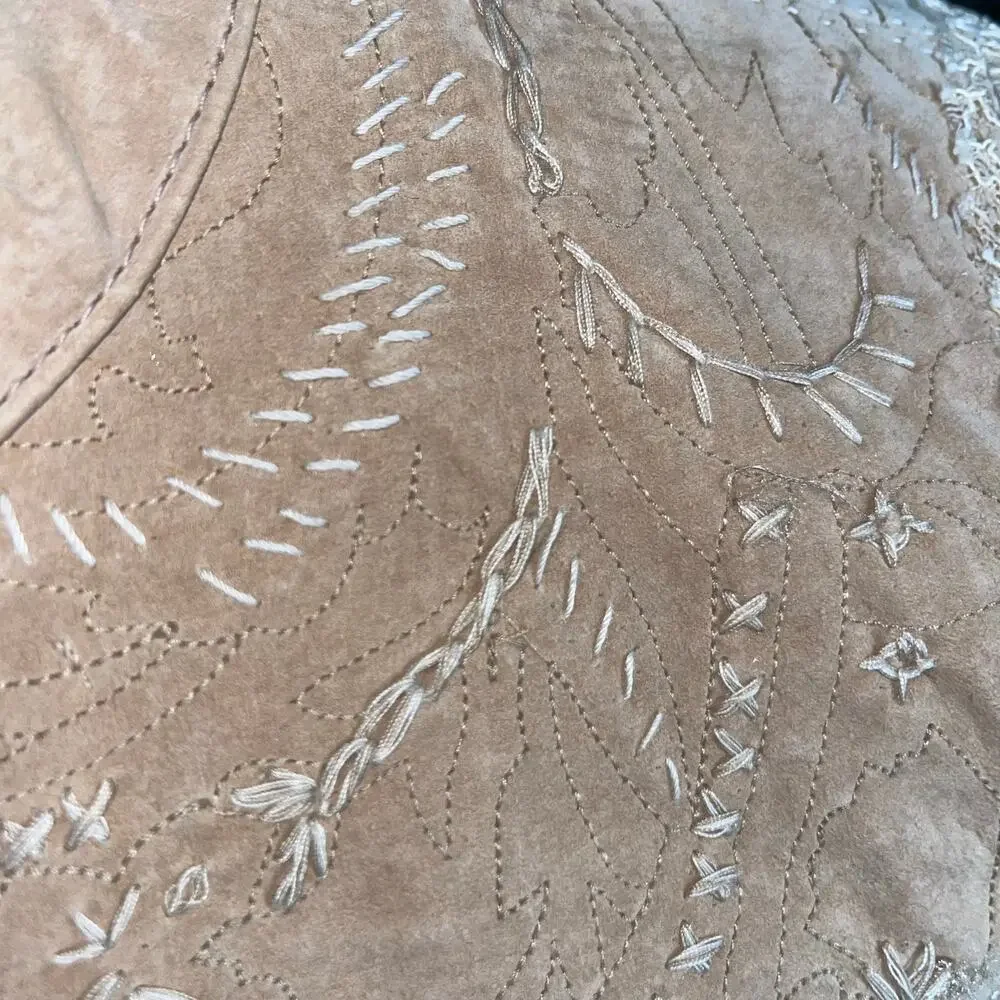 Coldwater Creek Suede Leather Embroidered Vest - Picture 7 of 8